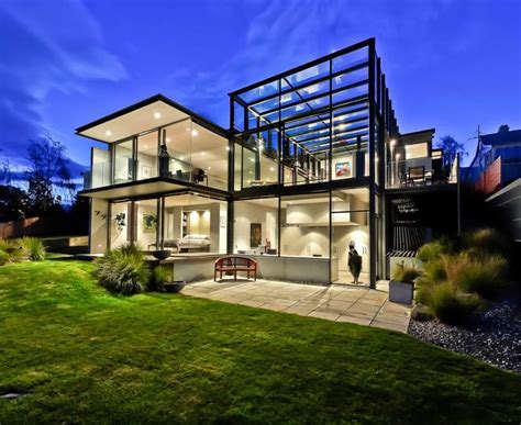 metallic and glass modern house|20+ Modern Glass House Designs and Pictures .